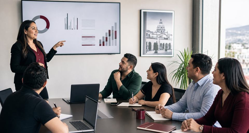 Equipo participando en un curso presencial de ventas en Querétaro